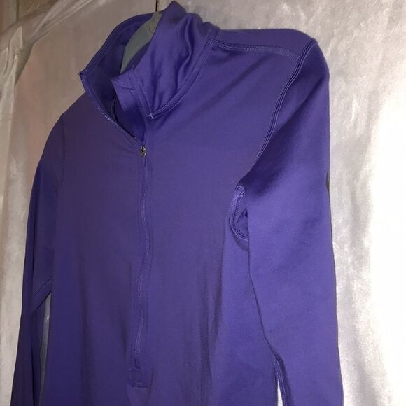Nike Pro Women's Dri-Fit Half Zip Long Sleeve Athletic Purple Sweatshirt Size S - Picture 3 of 10